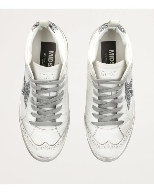 Golden Goose Deluxe Brand White Leather Mid Star Sneakers