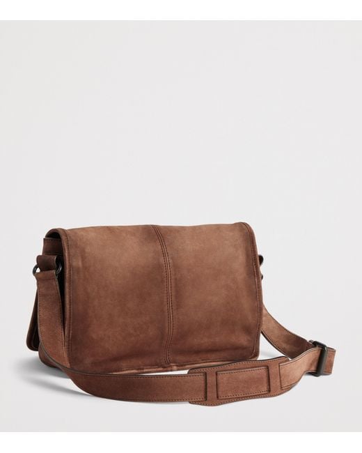 Balenciaga Brown Suede Le City Messenger Bag for men