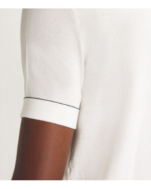 Brioni White Cotton Polo Shirt for men
