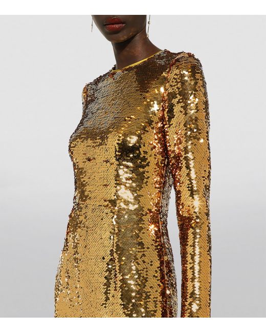 Dolce & Gabbana Metallic Sequin-Embellished Gown