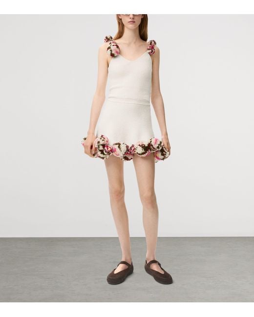 Loewe White X Paula's Ibiza Cotton-Blend Floral Pom-Pom Top