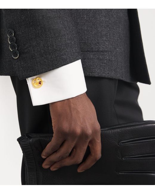 Tateossian Metallic Plated Enamel-Detail Viper Cufflinks for men