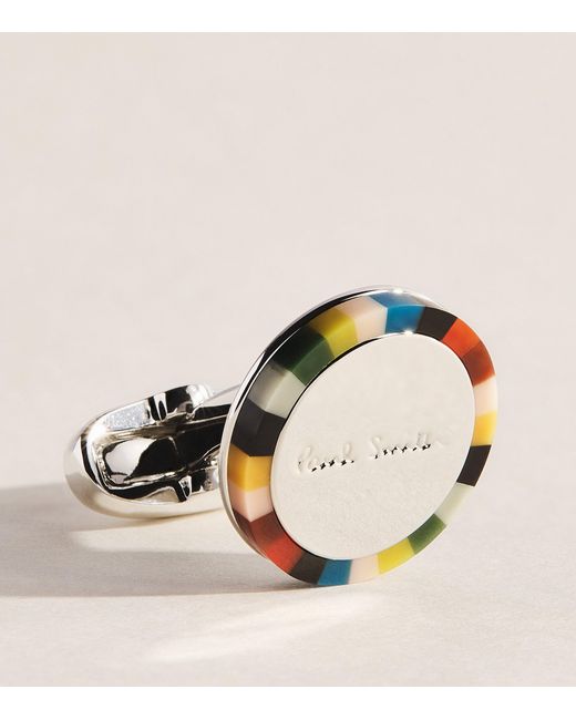 Paul Smith Natural Signature Stripe Edge Cufflinks for men