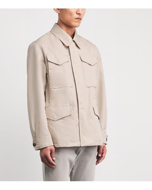 Eleventy Natural Cotton-Silk Safari Jacket for men