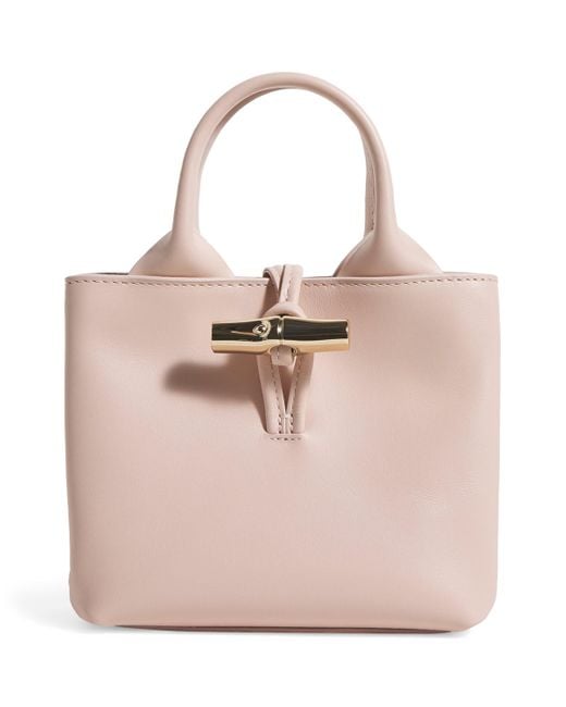Longchamp Pink Extra Small Leather Le Roseau Top-Handle Bag