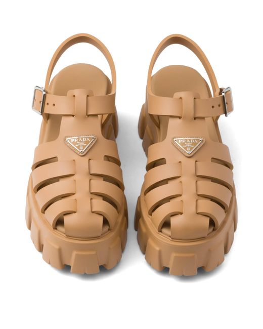 Prada Brown Monolith 55Mm Platform Sandals