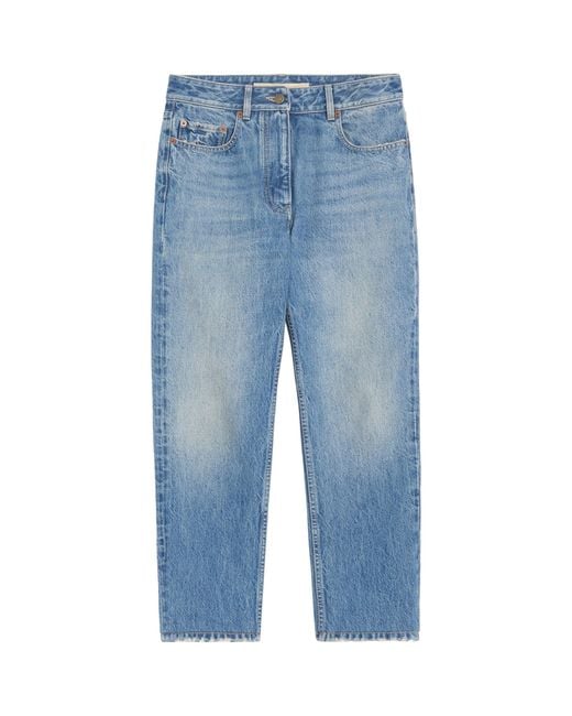 Valentino Blue Cropped Straight Jeans