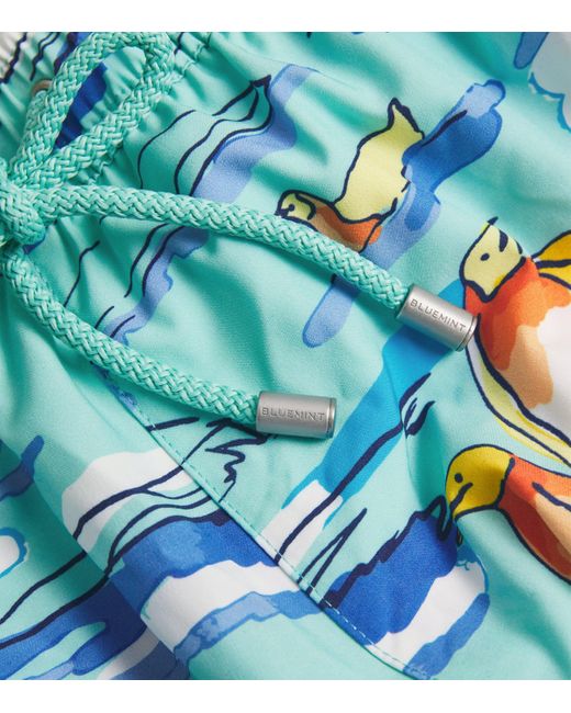 BLUEMINT Blue Printed Arthus Stretch Swim Shorts for men
