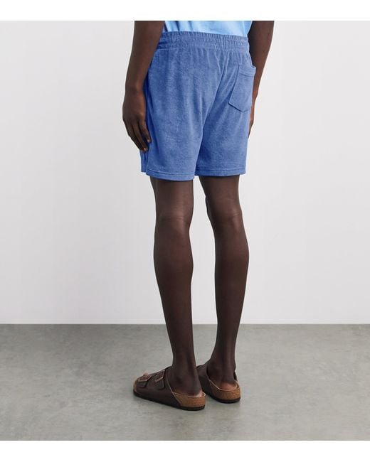 Polo Ralph Lauren Blue Cotton Terry Polo Pony Shorts for men