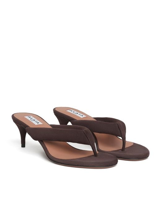 Alaïa Brown Suede Thong Mules 55