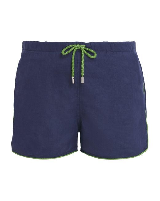 Vilebrequin Blue Linen Maurice Swim Shorts for men