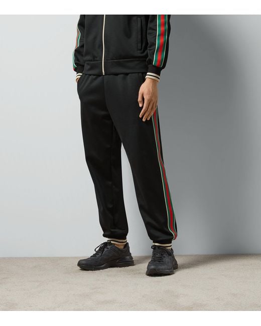 Gucci Black Web Stripe Sweatpants for men