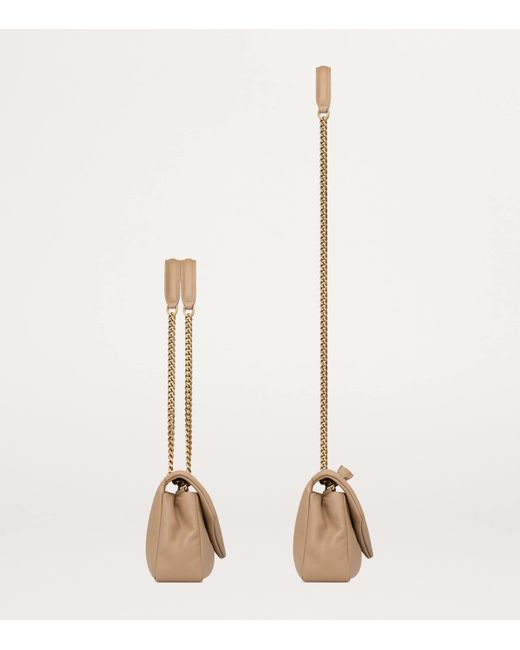 Saint Laurent Natural Small Lambskin Calypso Shoulder Bag