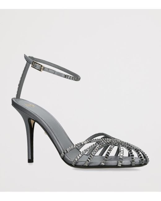ALEVI Metallic Satin Penelope Xtal Heeled Sandals 95