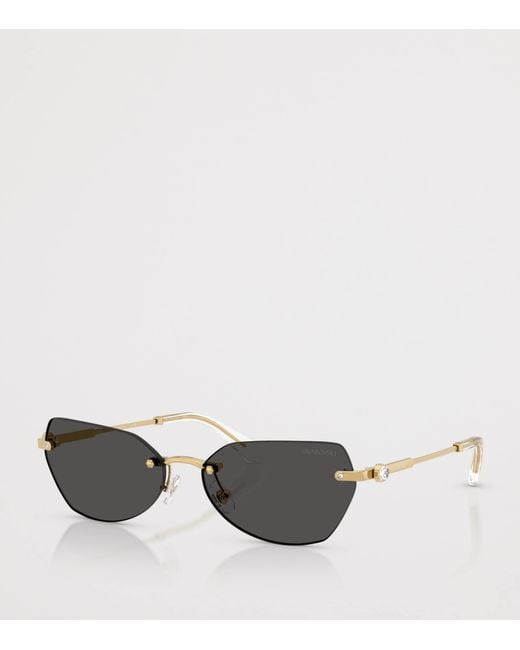 Swarovski Gray Sk7038 Irregular Sunglasses