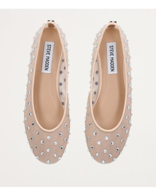 Steve Madden Natural Embellished Viv Ballet Flats