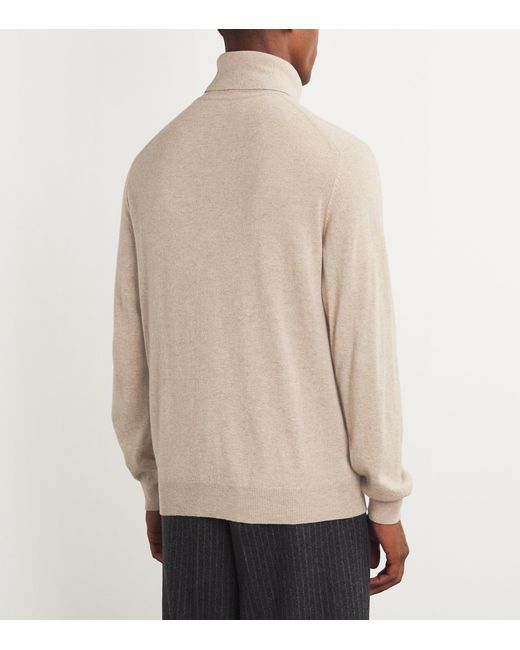 Harrods Natural Cashmere Rollneck Sweater for men
