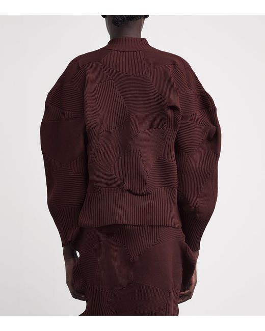 Issey Miyake Purple Knitted Kone Kone Jacket