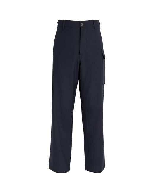 Marni Blue Wool Tropical Trousers for men