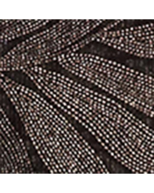 Ralph Lauren Brown Silk Embellished-Leaf Scarf