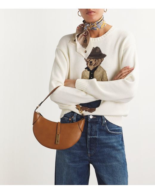 Polo Ralph Lauren Brown Leather Polo Id Shoulder Bag