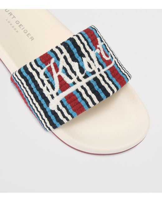 Kurt Geiger White Logo Script Slides for men