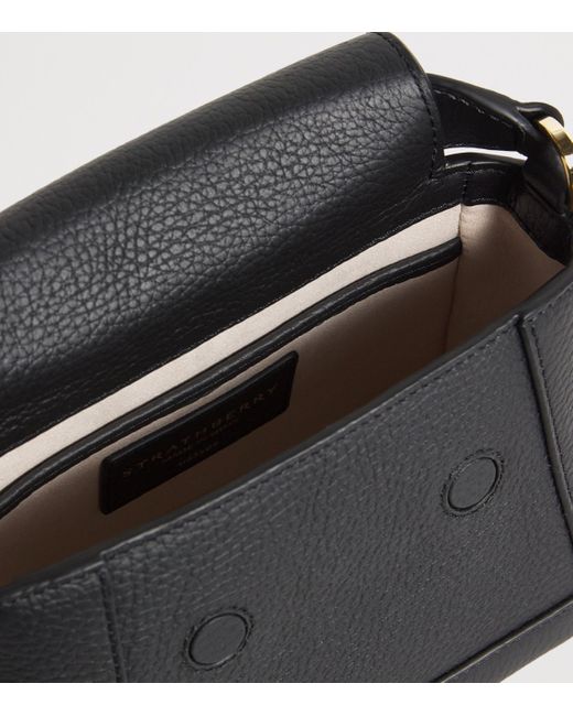 Strathberry Black Nano Leather Mosaic Top-Handle Bag