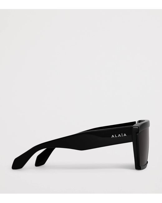 Alaïa Black Acetate Rectangle Mask 69 Sunglasses