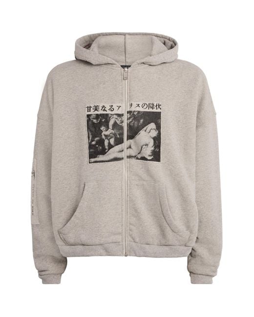 Enfants Riches Deprimes Cotton Assemblage Zip Hoodie in Grey for