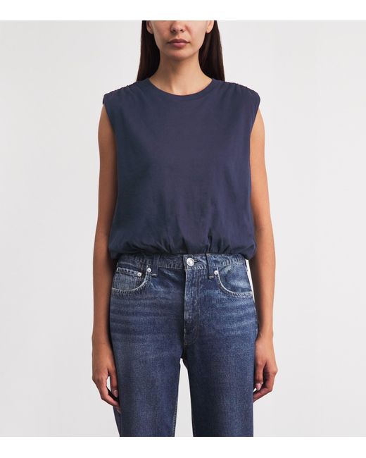 Rag & Bone Blue Mica Bubble Crop Top