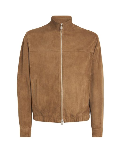 Jacob Cohen Brown Suede Zip-Up Jacket for men