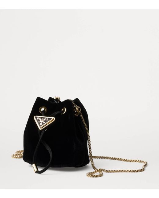 Prada Black Mini Velvet Triangle Pouch