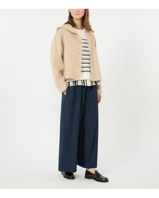 Weekend by Maxmara Blue Virgin Wool Drawstring Trousers