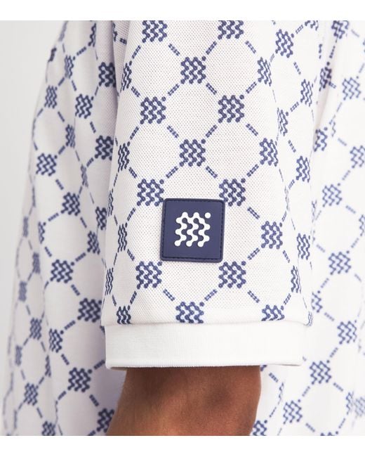 Manors White Piqué Monogram Goat Polo Shirt for men
