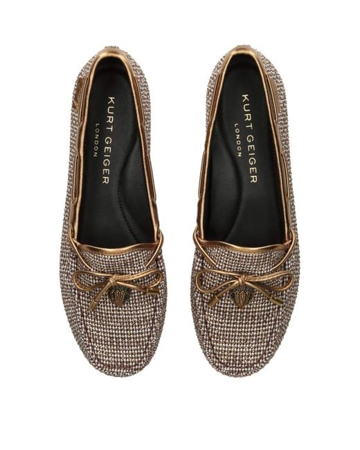Kurt Geiger Brown Houndstooth Eagle Moccasins