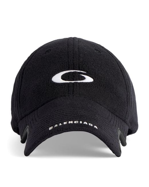 Balenciaga Black Twill Logo Baseball Cap for men