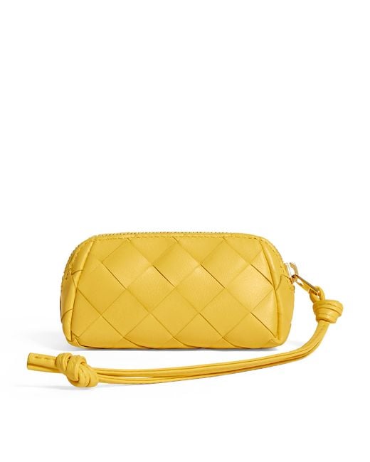 Bottega Veneta Yellow Micro Calfskin Intrecciato Pouch