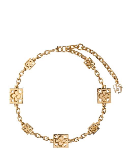 Burberry Metallic Gold-plated Rose Necklace