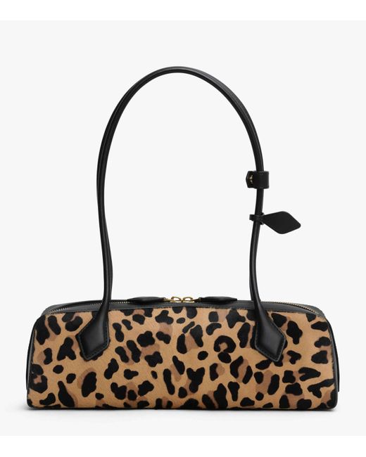 Alaïa White Medium Leather Leopard Print Teckel Shoulder Bag