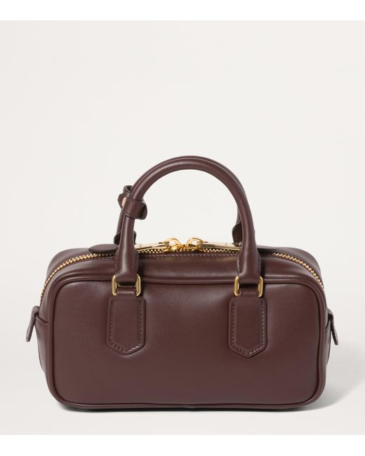 Miu Miu Brown Leather Arcadie Top-Handle Bag
