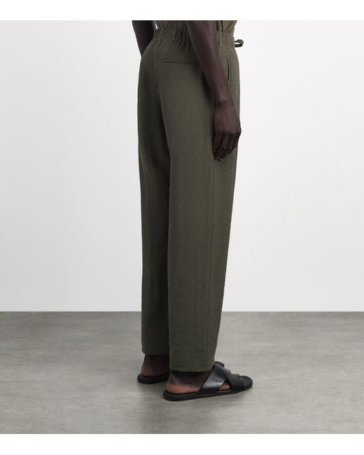 Commas Green Drawstring Resort Trousers for men