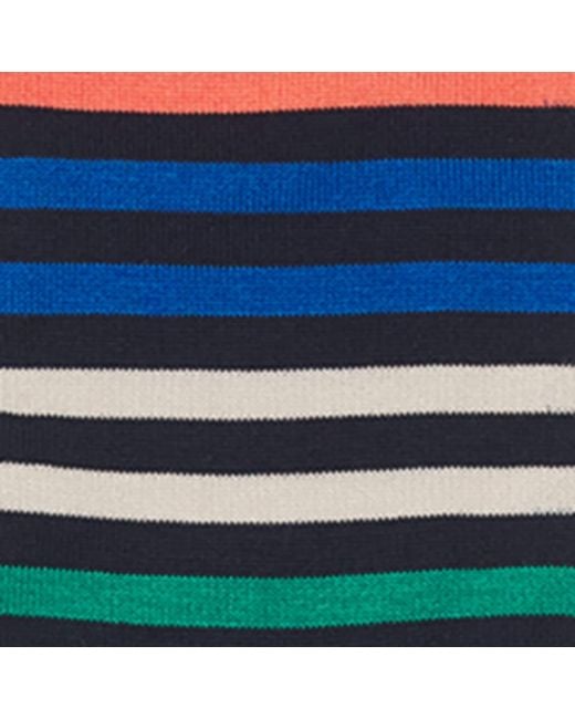 Pantherella Blue Cotton-Blend Striped Kilburn Socks for men