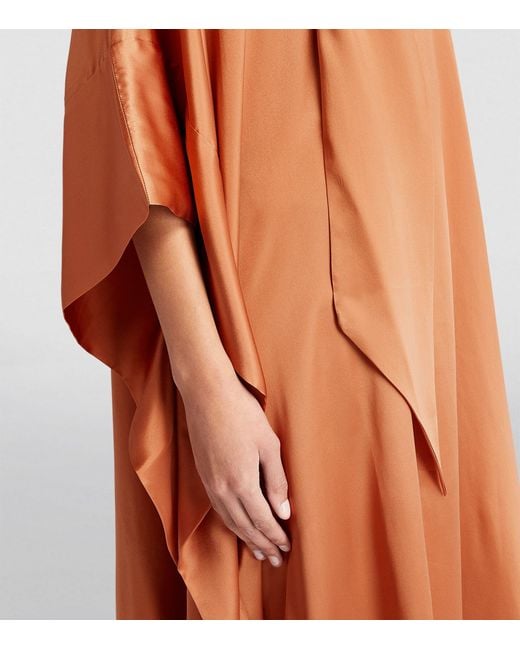 ‎Taller Marmo Orange Silk New Age Maxi Dress