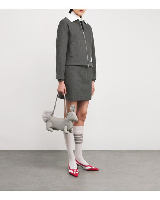 Thom Browne Gray Cotton Zip-Up Jacket