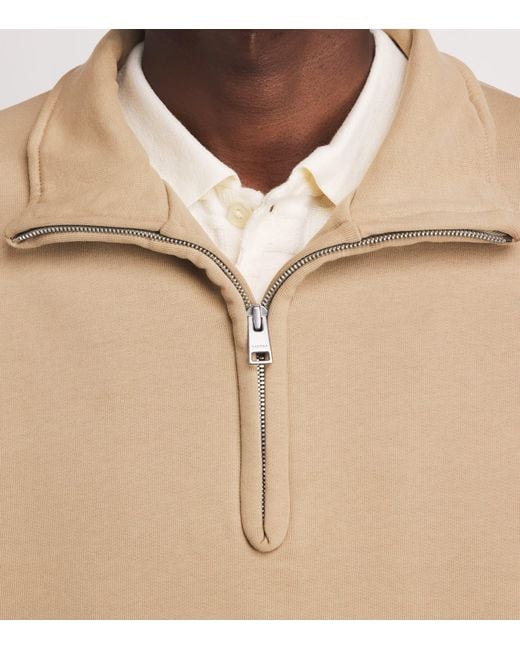 Sandro Natural Cotton Half-Zip Sweatshirt for men