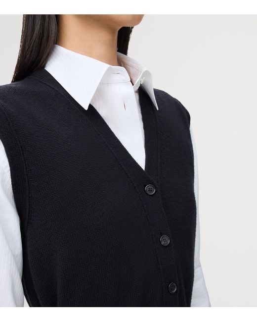 Loewe Blue Wool Button-Up Sweater Vest