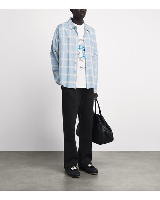 Represent Black Cotton Initial Sweatpants for men