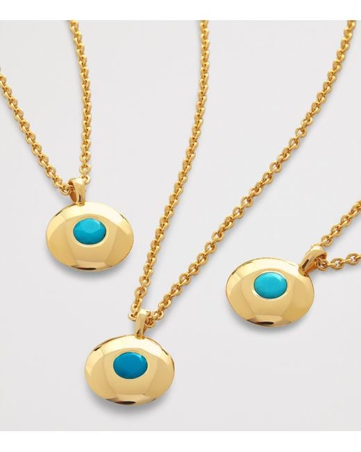 Monica Vinader Metallic Vermeil And Turqouise May Birthstone Necklace