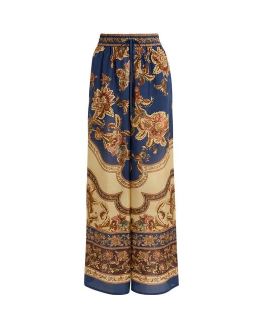 Zimmermann Multicolor Silk Printed Aster Trousers