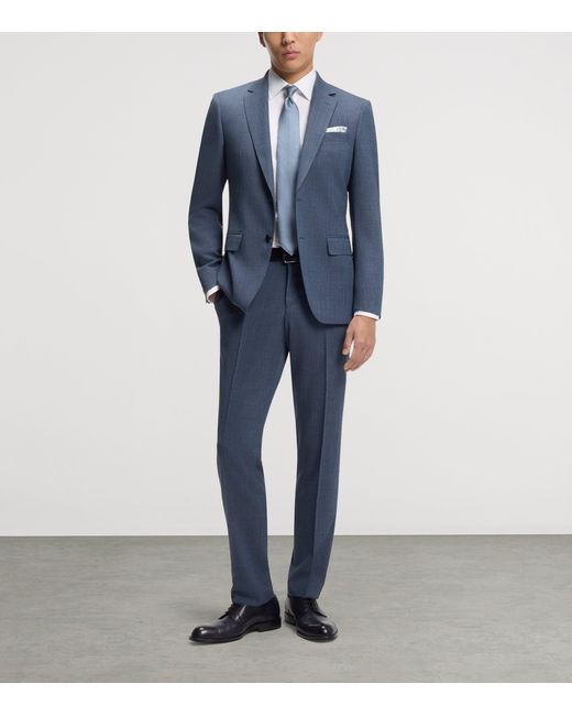 Boss Blue Stretch-Wool Blazer for men